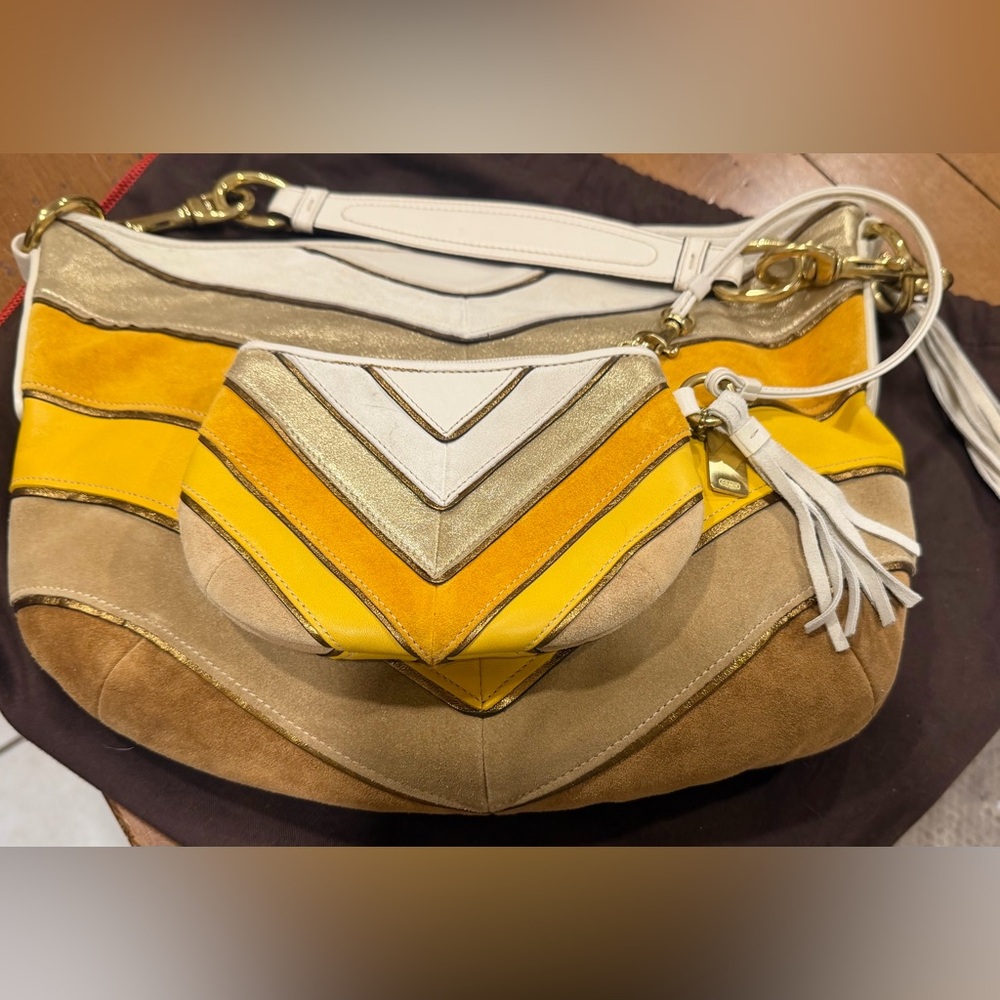 Coach Vintage Soho Limited Edition Suede Leather Chevron Bag W/Wristlet 3664 - Picture 11 of 11